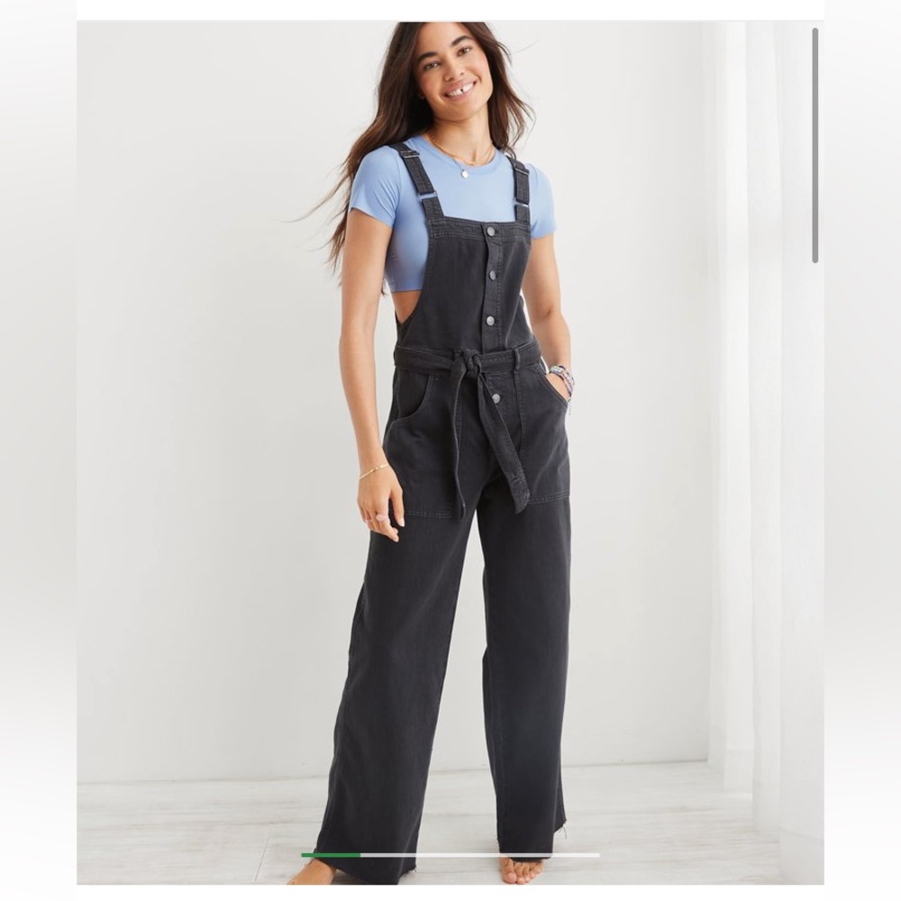 Aerie Skater Pants Overalls - Smoked Gray